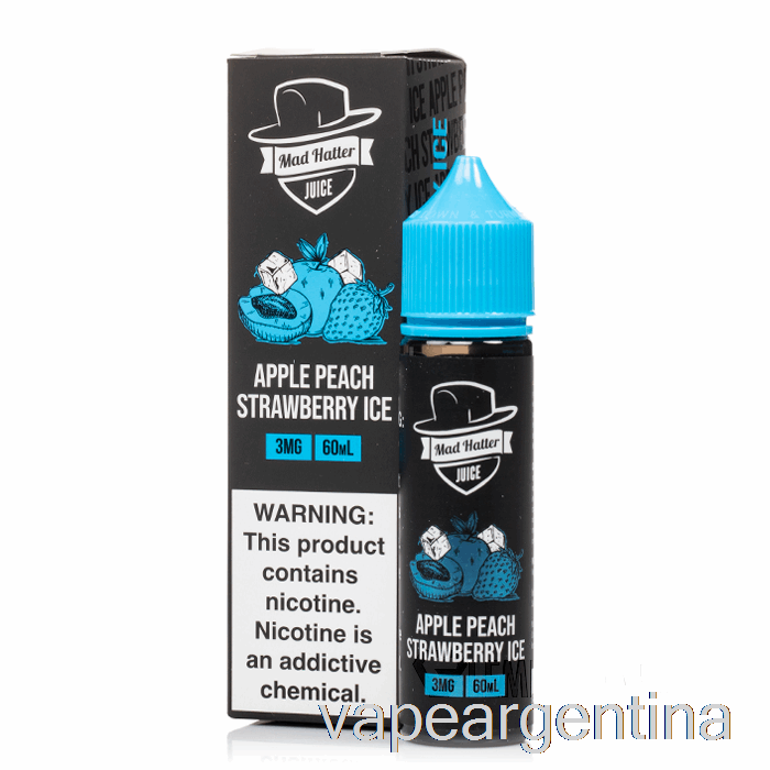 Manzana Melocotón Fresa Hielo - Sombrerero Loco - 60ml 0mg Vape Argentina